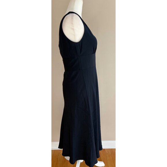 J.Crew Sophia Silk Chiffon Sleeveless V-Neck Midi Dress Navy Blue Women’s 6 - Picture 4 of 14